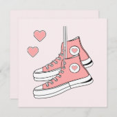 Pink Girly Sneakers Feiertagskarte (Vorne/Hinten)