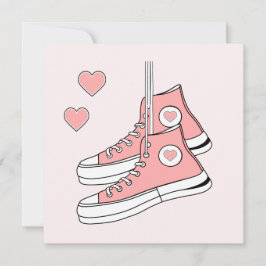 Pink Girly Sneakers Feiertagskarte