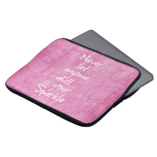 Pink Girly Sparkle Zitat Laptopschutzhülle