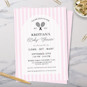 Pink Girly Tennis Country Club Kinderdusche Party Einladung