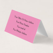 Pink Girly Trendy Calligraphy Event Plane Cool Visitenkarten (Rückseite)