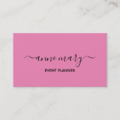 Pink Girly Trendy Calligraphy Event Planner Klasse Visitenkarte (Vorderseite)
