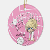 Pink Girly Volleyball Keramikornament (Links)