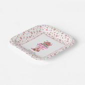 Pink Girly Western Cowgirl Happy Birthday Custom Pappteller (Gewinkelt)
