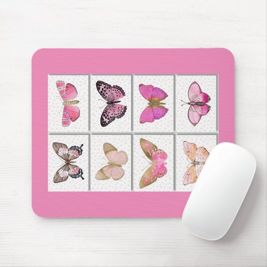 Pink Girterfly Mousepad (Mit Mouse)