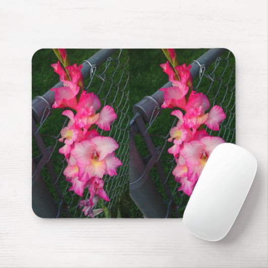 Pink Gladiola Blume Mousepad (Mit Mouse)