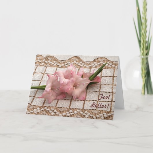 Pink Gladiola Get Well Card Karte (Vorderseite)