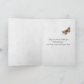 Pink Gladiolus auf dem Schwarzen Beileid Karte (Innenseite)