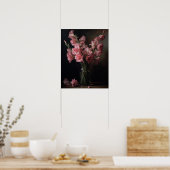 Pink Gladiolus Blume Art Print Poster (Küche)