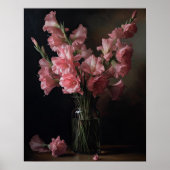 Pink Gladiolus Blume Art Print Poster (Vorne)