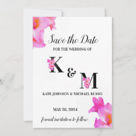 Pink Gladiolus Blume Wasserfarbe Save The Date