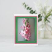 Pink Gladiolus Postkarte (Stehend Vorderseite)