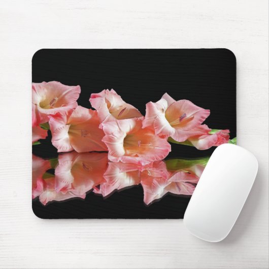 Pink Gladiolus Reflection Mousepad (Mit Mouse)