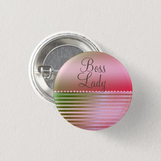 Pink Glam Boss Lady Button (Vorne & Hinten)