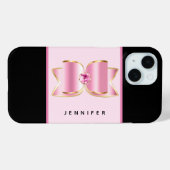 Pink Glam Bow mit Center Gemstone Case-Mate iPhone Hülle (Rückseite (Horizontal))