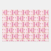 Pink Glam Bow mit Center Gemstone Geschenkpapier Set (Vorderseite 2)