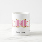 Pink Glam Bow mit Center Gemstone Kaffeetasse (Mittel)