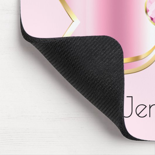 Pink Glam Bow mit Center Gemstone Mousepad (Ecke)