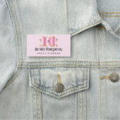 Pink Glam Bow mit Center Gemstone Namensschild (Beispiel)