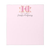 Pink Glam Bow mit Center Gemstone Notizblock (Vorderseite)