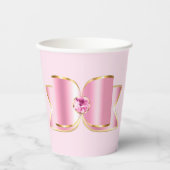 Pink Glam Bow mit Center Gemstone Pappbecher (Vorderseite)