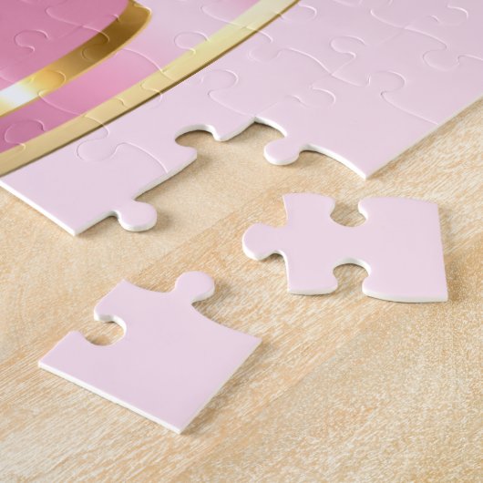 Pink Glam Bow mit Center Gemstone Puzzle (Seite)