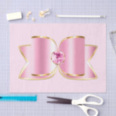 Pink Glam Bow mit Center Gemstone Seidenpapier (Handwerk)
