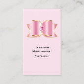 Pink Glam Bow mit Center Gemstone Visitenkarte (Vorderseite)
