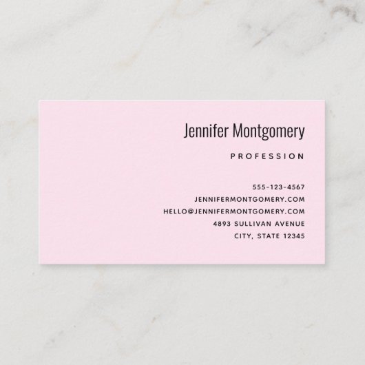 Pink Glam Bow mit Center Gemstone Visitenkarte (Rückseite)