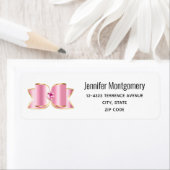 Pink Glam Bow mit einer Mittelsteinzeitadresse (Insitu)