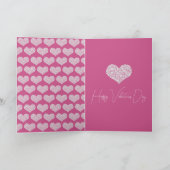 Pink Glam Diamonds Herz Karte (Innenseite)