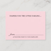 Pink Glam Ethnic Tiffany Windelwanne Kinderdusche Begleitkarte (Rückseite)