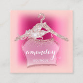 Pink Glam Fashion Shop Blogger Influencer Quadratische Visitenkarte (Vorderseite)