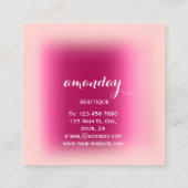 Pink Glam Fashion Shop Blogger Influencer Quadratische Visitenkarte (Rückseite)