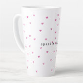 Pink Glam Glitzer Hearts Milchtasse (Linke Ecke)