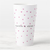 Pink Glam Glitzer Hearts Milchtasse (Vorderseite)