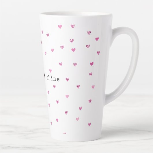 Pink Glam Glitzer Hearts Milchtasse (Rechts)
