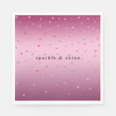 Pink Glam Glitzer Hearts Serviette (Vorderseite)