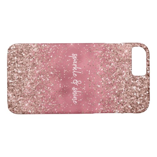 Pink Glam Glitzy Glitzer Case-Mate iPhone Hülle (Rückseite (Horizontal))