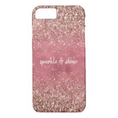 Pink Glam Glitzy Glitzer Case-Mate iPhone Hülle (Rückseite)