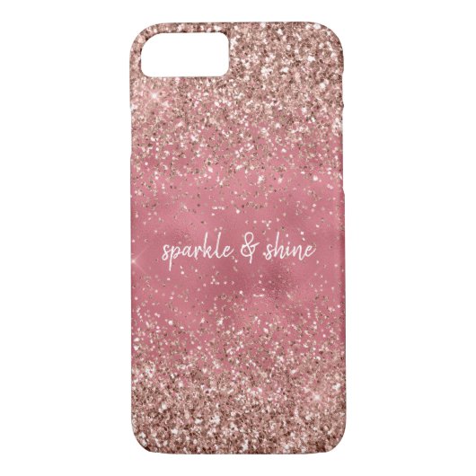 Pink Glam Glitzy Glitzer Case-Mate iPhone Hülle (Rückseite)