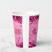 Pink Glam "Glückwunschs" Papiergruppen Pappbecher (Links)