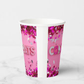 Pink Glam "Glückwunschs" Papiergruppen Pappbecher (Rechts)