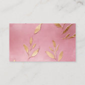 Pink Glam Gold Blätter Visitenkarte (Rückseite)