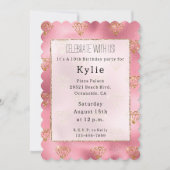 Pink Glam Gold Diamonds Einladung (Vorderseite)