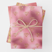 Pink Glam Gold Diamonds Geschenkpapier Set (Beispiel)
