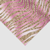 Pink Glam Gold Glitzer Zebra Print Seidenpapier (Detail)