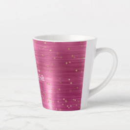Pink Glam Gold Sparkle Confetti Personalisiert Milchtasse