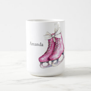 Pink Glam Ice Skate Weihnachten Kaffeetasse