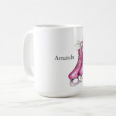 Pink Glam Ice Skate Weihnachten Kaffeetasse (Vorderseite Links)
